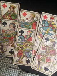 Image 3 of Tarot dit chinois ou allemand à 2 têtes, 1ere édition! XIXème siècle, tamponné, complet!