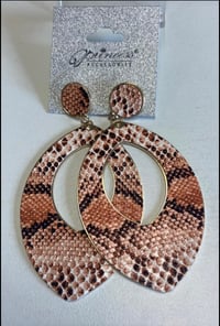 Orange Snake Print Dangle Earrings