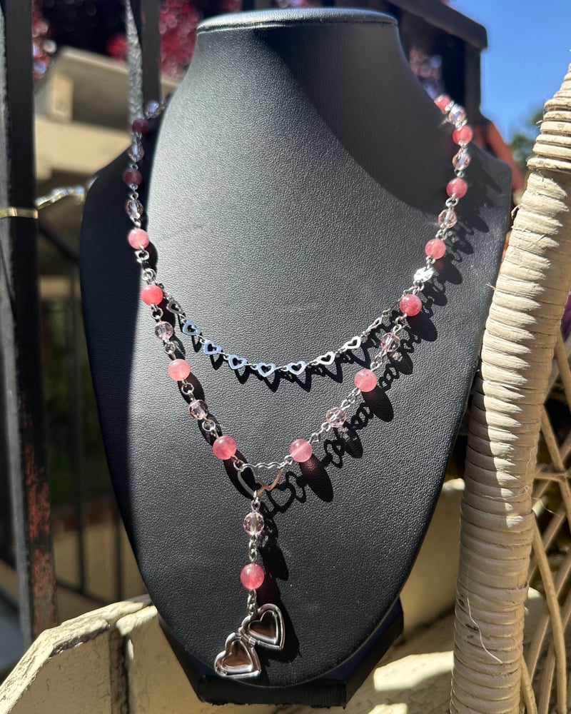 Image of strawberry quartz locket