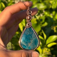 Image 3 of Blue Apatite & Copper Pendant 💙