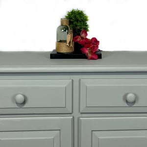 Image of Vintage Pine Neutral Painted Sideboard Cupboard