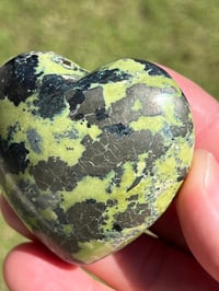 Image 4 of Serpentine & Pyrite Heart Carving | #3013