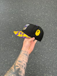 Image 5 of  PURPLE VISOR BLACK OHTANI LOS ANGELES DODGERS CUSTOM FITTED CAP