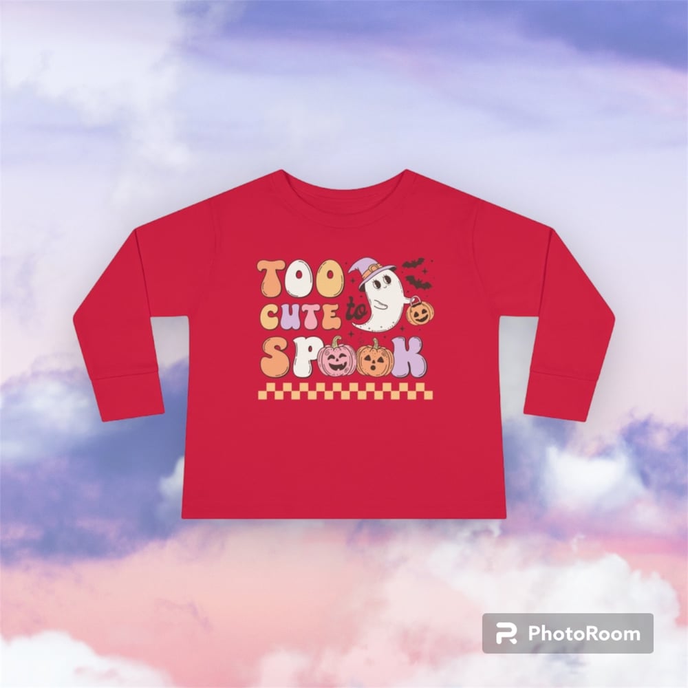 Image of Too Cute To Spook Toddler Long Sleeve Tee