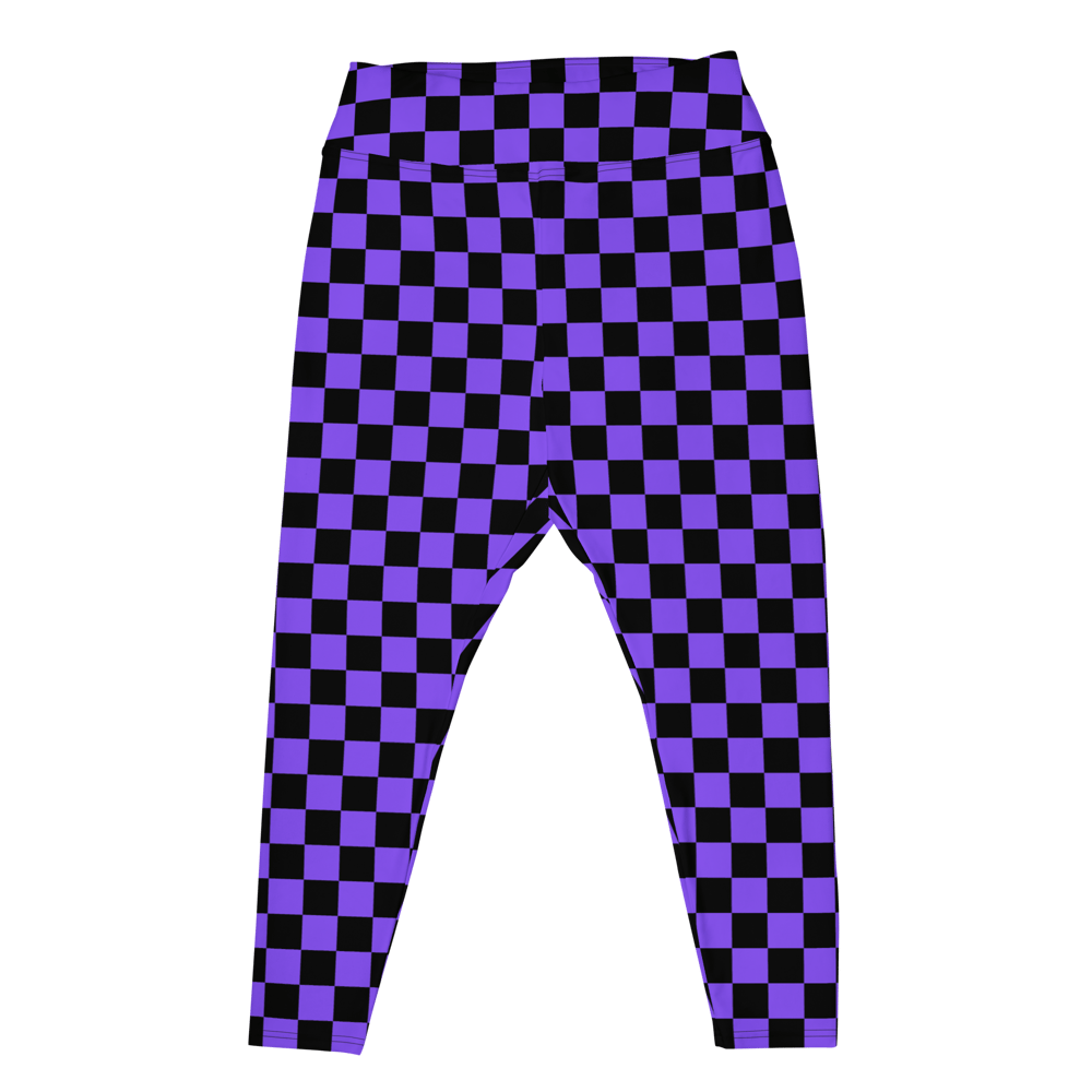 Purple Checker Plus Size Leggings