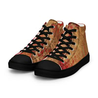 Image 8 of Gold and Red Textured Antique Goth Inspired Women’s high top canvas shoes