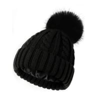 Image 3 of Satin Lined Pom Beanies 