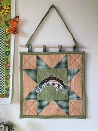Image 2 of cabincore quilted wall hanging