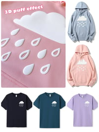 Image 2 of 3D puffy rain cloud pastel hoodie