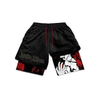 Black gym training shorts Jusutsu Kaisen Sukuna graphic