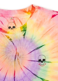 Image 2 of Smiley Skull Logo Women's Tye-Dye Crop (Organic)