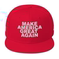 Image 1 of Red MAGA Cap, Make America Great Again, Trump 47, USA Flag Snapback Hat