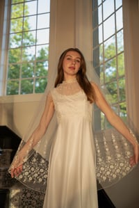Image 4 of 1970s Draped Dress & Veil