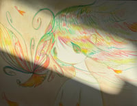 Image 3 of “yellow gingko leaf i saw falling in october” original drawing 