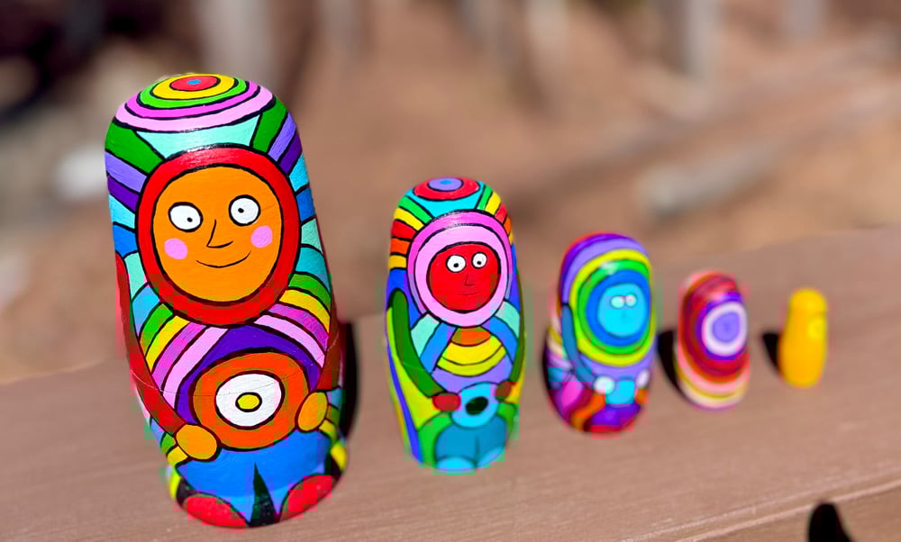 Image of Matryoshka Russian Nesting Dolls Handpainted Yo-Yoists