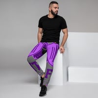Image 2 of BOSSFITTED Purple and Grey AOP Men's Joggers
