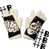 UNIVERSITY GLOVES - WHITE FUZZ