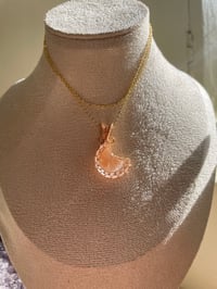 Image 4 of Gold Fire Quartz Moon  Crystal Necklace