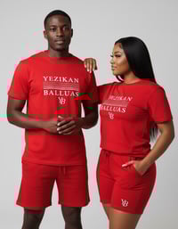 Image 3 of YB Red Mesh Blend Short Set