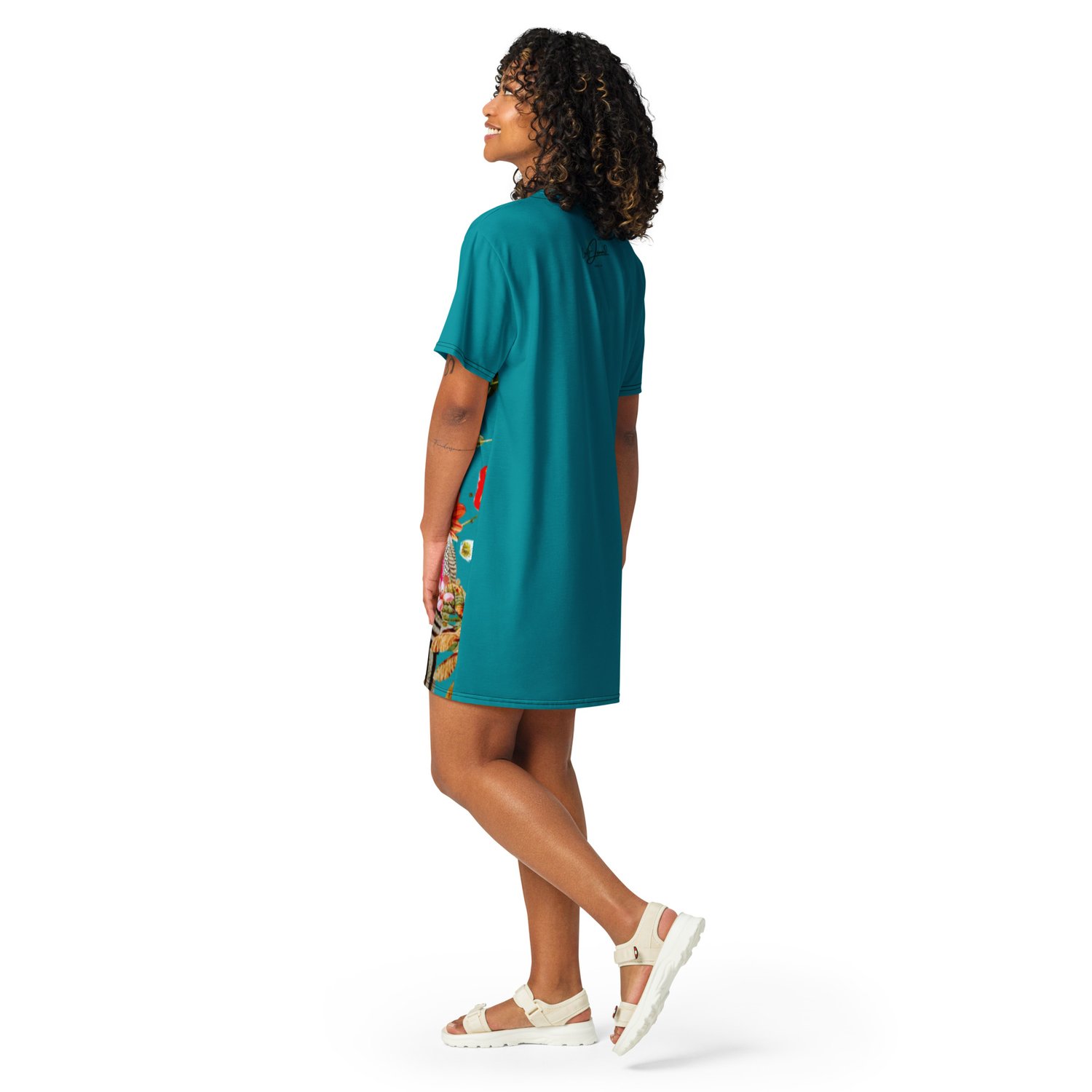 Image of ONLY 2 AVAILABLE - Mizz Biloba - Spring Blue - All Over Print T-shirt Dress