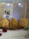 Christmas Gingerbread Village Candles - Set of 3 Pillar Candles 