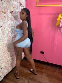 Image 2 of baby blue shorts set  