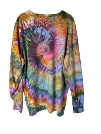 Image 6 of XL Unisex Adult Soft Long Sleeve Tee in Autumn Spiral Ice Dye