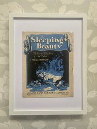 Image 1 of The Sleeping Beauty c1942, framed vintage sheet music of  the waltz by Tschaikowsky