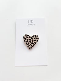 Broche cœur céramique riz