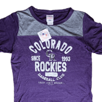 Image 2 of Campus Lifestyle Colorado Rockies T Shirt Womans Size Large Short Sleeve MLB