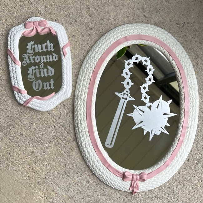 Coquette Flail/ FAFO Etched Mirror