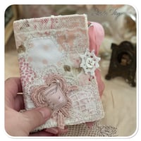 Image 2 of pretty pink quilted and vintage french lace sewing notions book kit