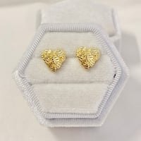 Image 2 of Dc Small Heart Nugget Earrings