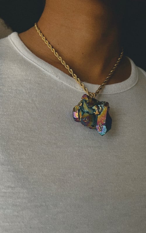 Image of FAIRY BERRIES 3 • Aura Quartz Crystal Necklace