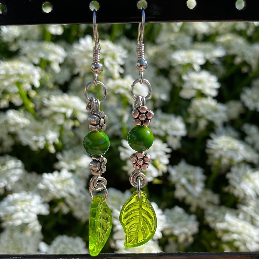 Image of growing green earrings