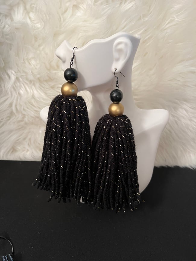 Beaded Tassel Earrings 