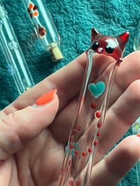Image 1 of XL Red Cat with Red/Teal details