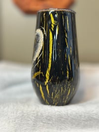 Image 3 of #2 17oz Black/Gold Crackle Wine Stemmy