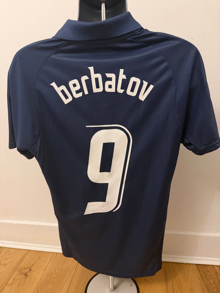 Image of Tottenham Hotspur “BERBATOV 9” 2007/08 Away Shirt + UEFA patch   (M)