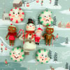 Large Festive Snowman with Santa and Candy Cane