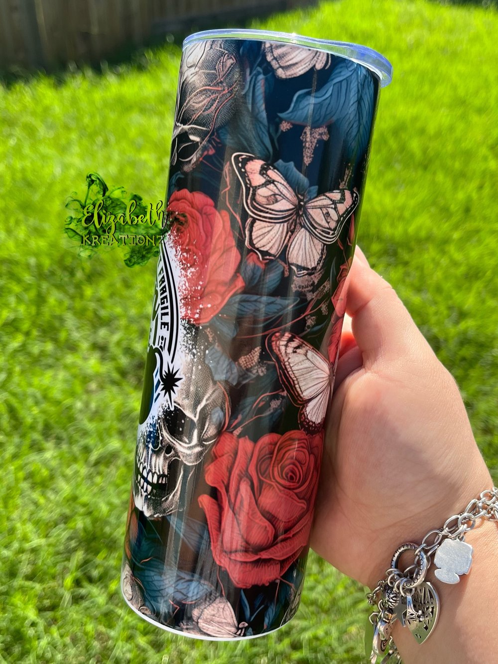 Fragile Skull Rose Tumbler