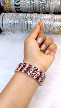 Image 1 of 4 Pieces American Diamond Bangles Set_GPB_1203