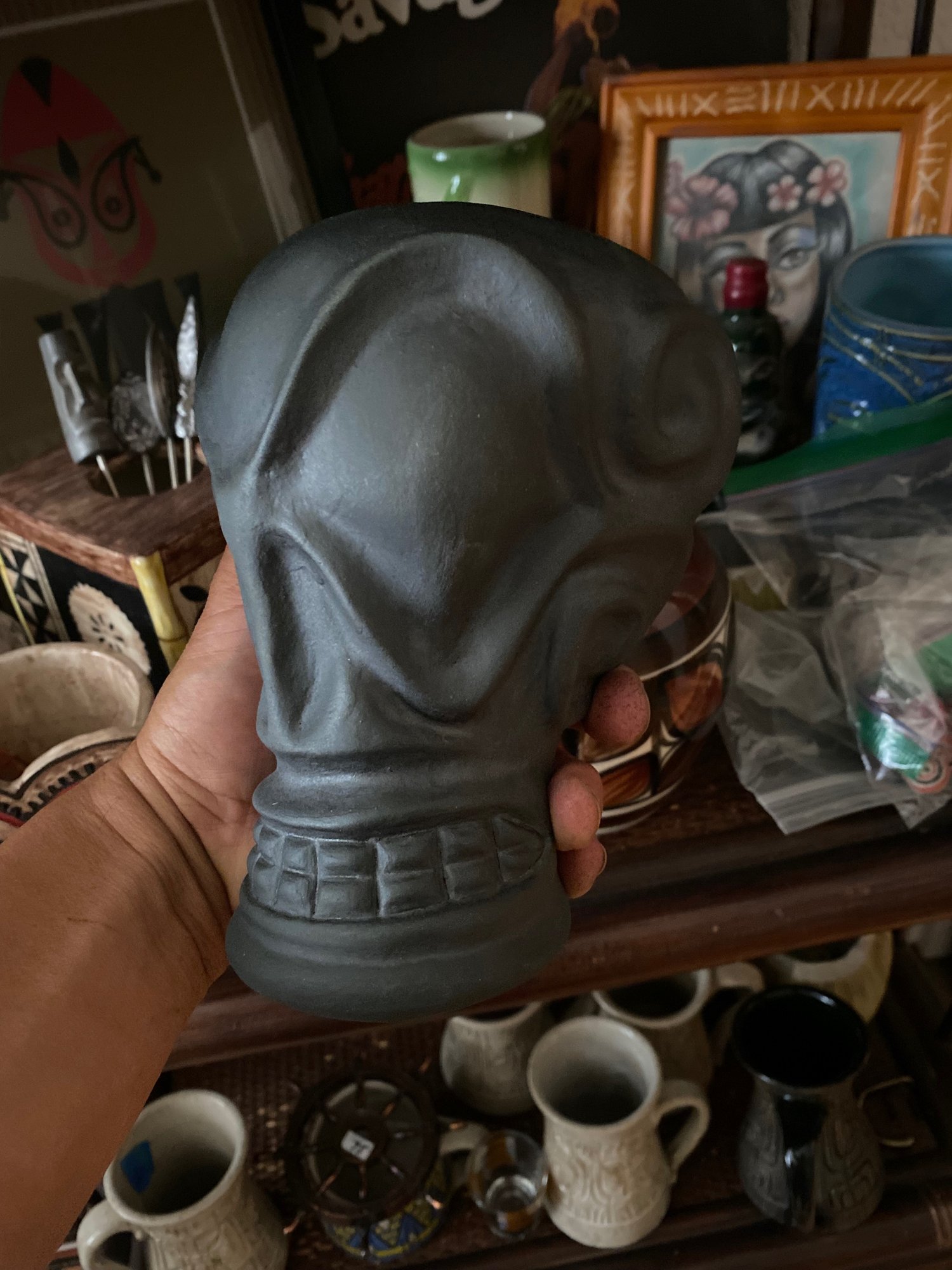 Image of Classic Marquesan Mug - 20 oz - Dark Matte Green/Black (b) - US Shipping Included 