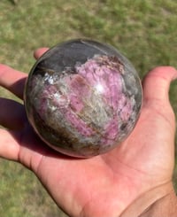 Image 18 of Pink Tourmaline & Smoky Quartz Sphere | #2968