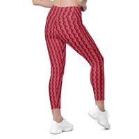 Image 4 of Red Grass Crossover Leggings with Pockets