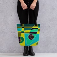 Abstract Surfing Tote bag - Hot Yellow Green Blue