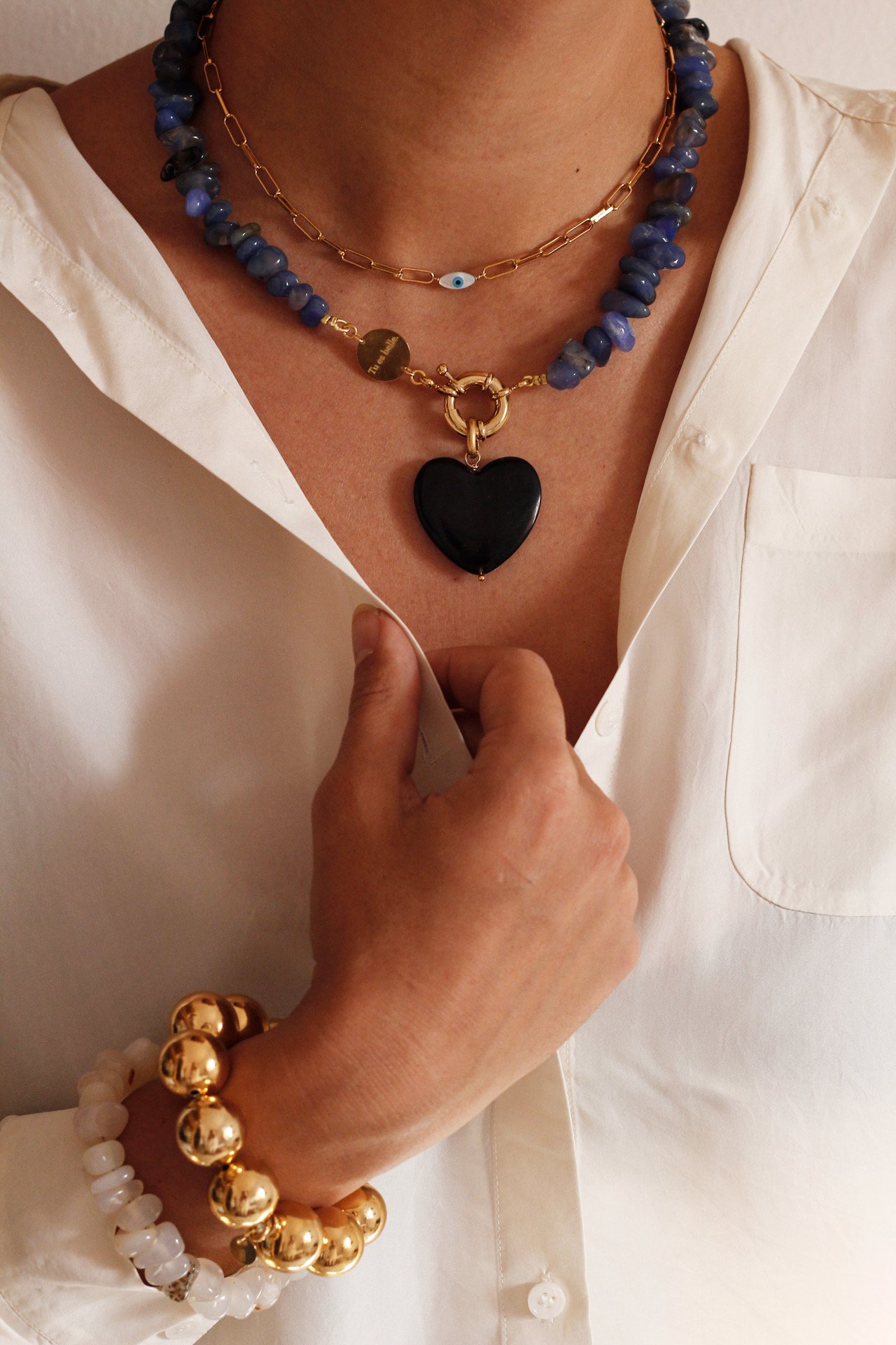 Image of Collier Gros Maillon Oeil