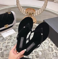 Image 5 of C Velvet Slides - Black