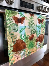 Image 4 of Kiwi in the forest - Tea towel