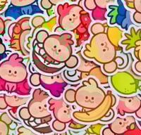 Image 1 of fruit monkeys sticker gacha